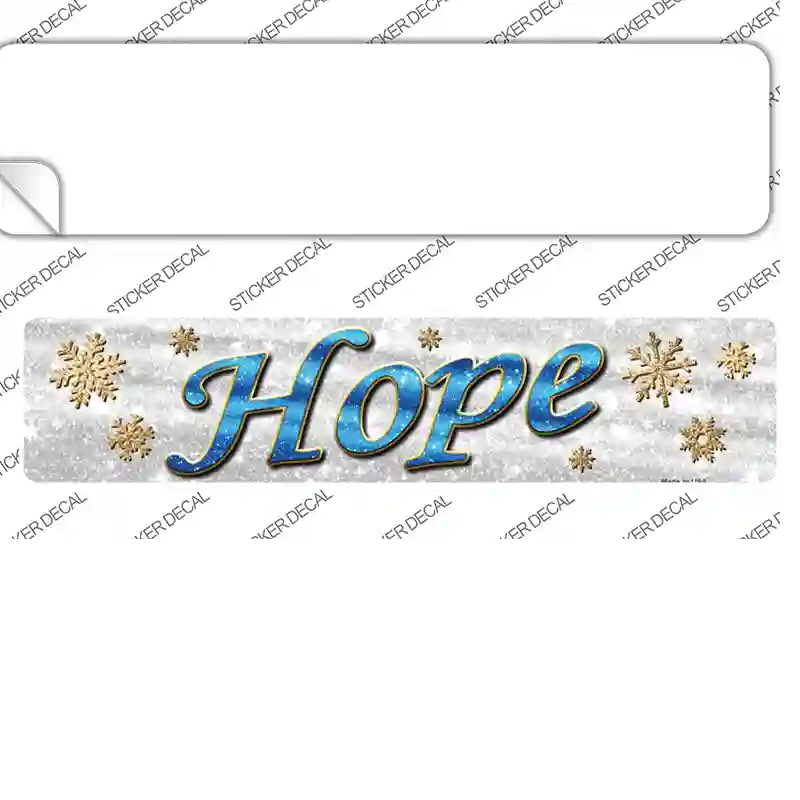 Hope With Snowflakes Novelty Narrow Sticker Decal Small