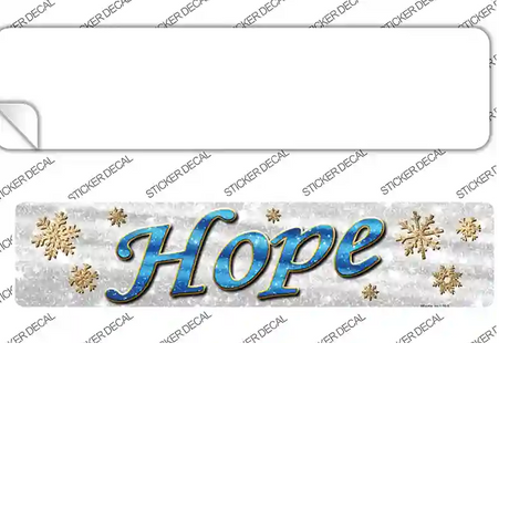 Hope With Snowflakes Novelty Narrow Sticker Decal Small