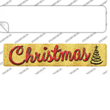 Christmas With Tree Novelty Narrow Sticker Decal Small