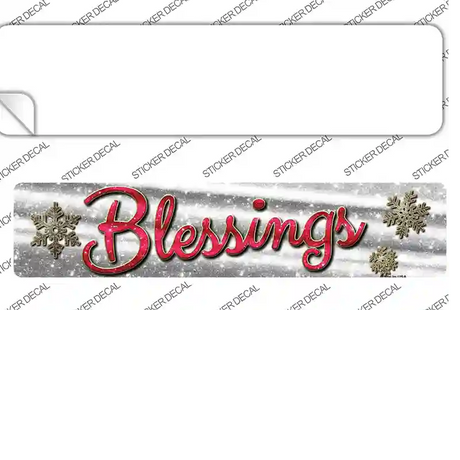 Blessings With Snowflakes Novelty Narrow Sticker Decal Small