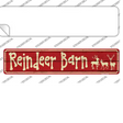 Reindeer Barn Novelty Narrow Sticker Decal Small