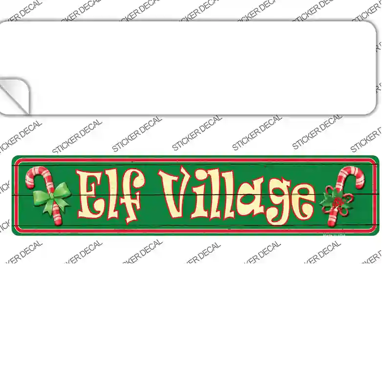 Elf Village Novelty Narrow Sticker Decal Small