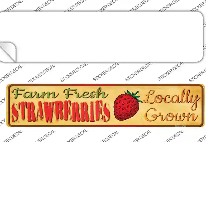 Farm Fresh Strawberries Novelty Narrow Sticker Decal Small