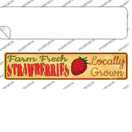 Farm Fresh Strawberries Novelty Narrow Sticker Decal Small