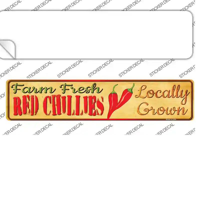 Farm Fresh Red Chillis Novelty Narrow Sticker Decal Small