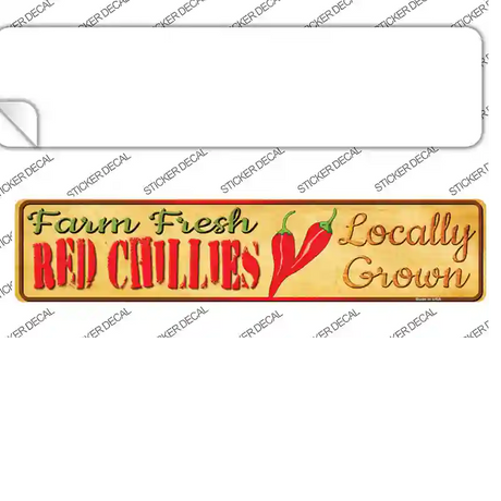 Farm Fresh Red Chillis Novelty Narrow Sticker Decal Small