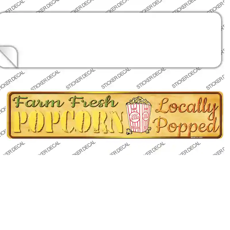 Farm Fresh Popcorn Novelty Narrow Sticker Decal Small