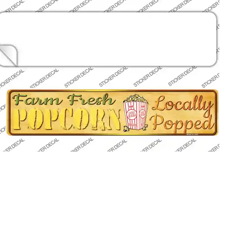 Farm Fresh Popcorn Novelty Narrow Sticker Decal Small