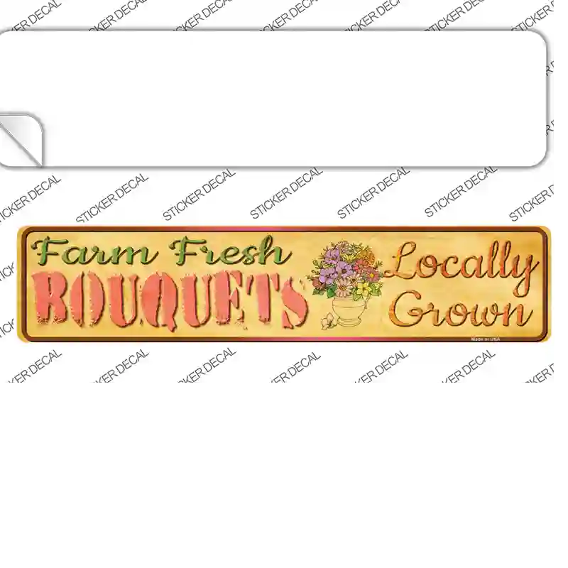 Farm Fresh Bouquets Novelty Narrow Sticker Decal Small