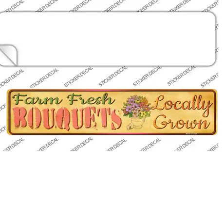 Farm Fresh Bouquets Novelty Narrow Sticker Decal Small