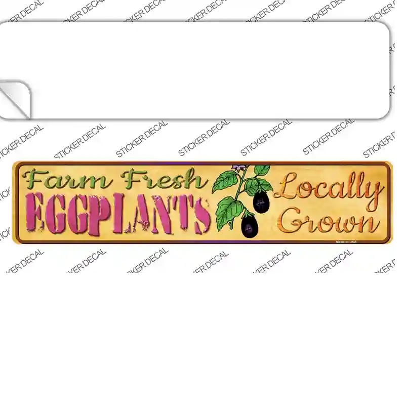 Farm Fresh Eggplants Novelty Narrow Sticker Decal Small