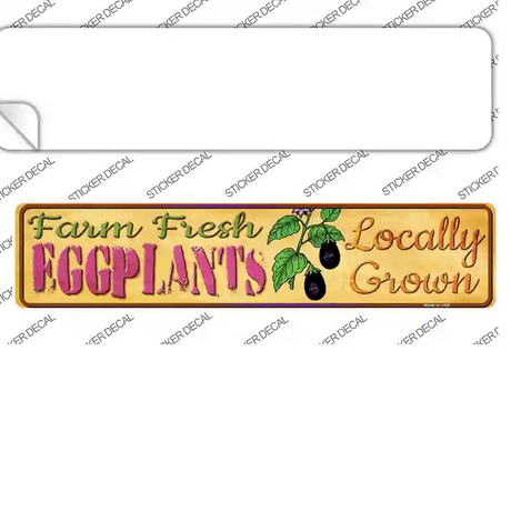 Farm Fresh Eggplants Novelty Narrow Sticker Decal Small