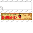 Farm Fresh Radishes Novelty Narrow Sticker Decal Small