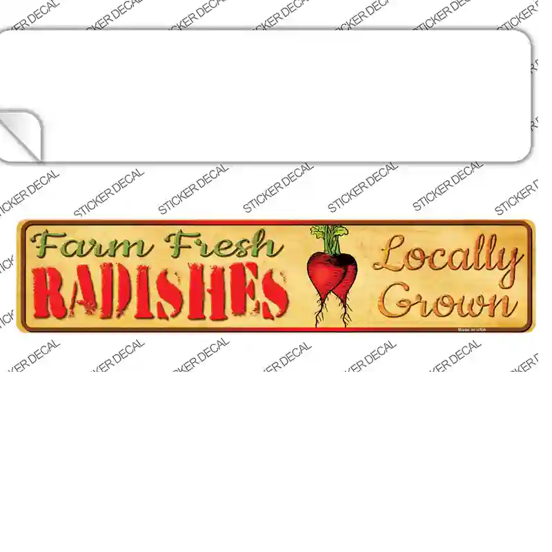 Farm Fresh Radishes Novelty Narrow Sticker Decal Small