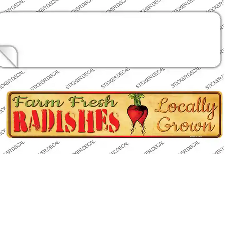 Farm Fresh Radishes Novelty Narrow Sticker Decal Small