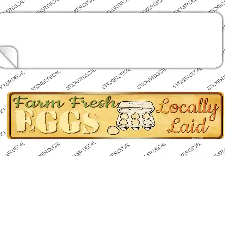 Farm Fresh Eggs Novelty Narrow Sticker Decal Small