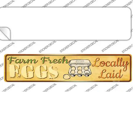 Farm Fresh Eggs Novelty Narrow Sticker Decal Small