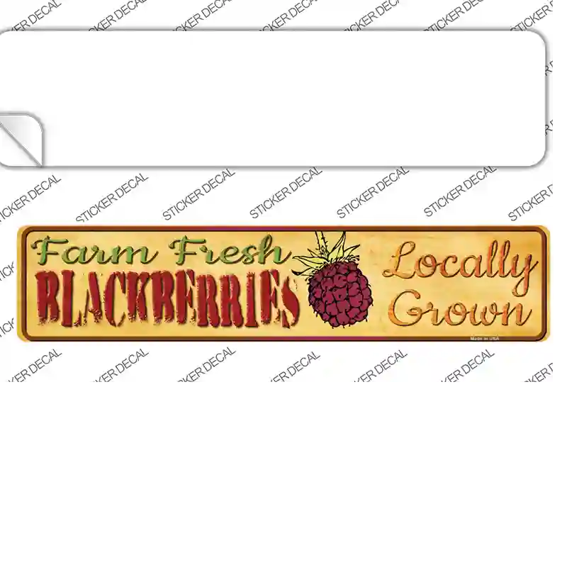 Farm Fresh Blackberries Novelty Narrow Sticker Decal Small