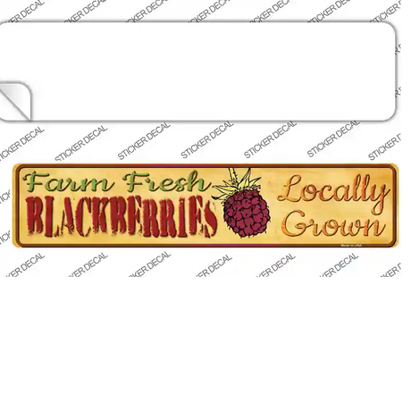 Farm Fresh Blackberries Novelty Narrow Sticker Decal Small