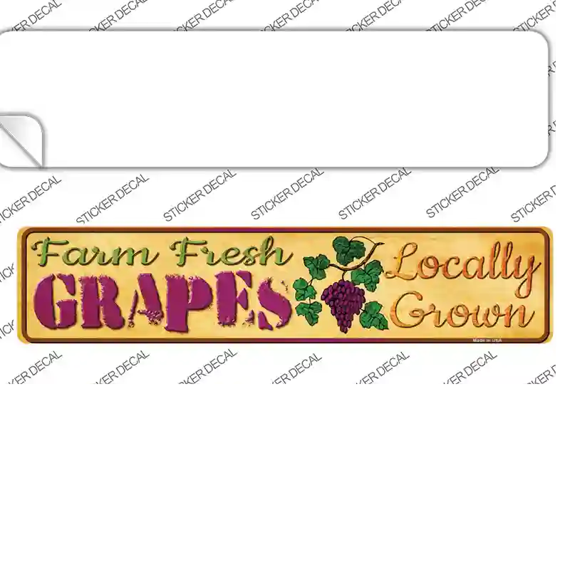 Farm Fresh Grapes Novelty Narrow Sticker Decal Small