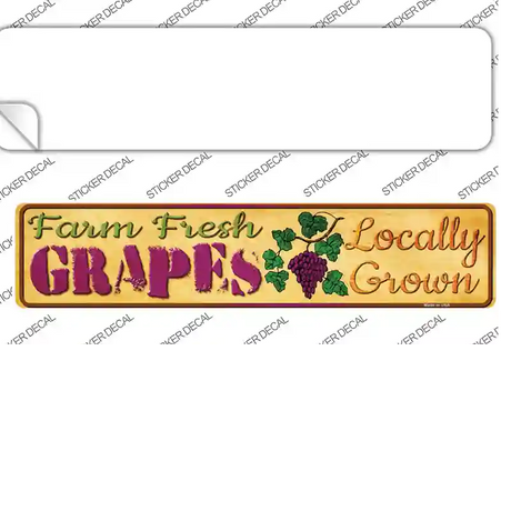 Farm Fresh Grapes Novelty Narrow Sticker Decal Small