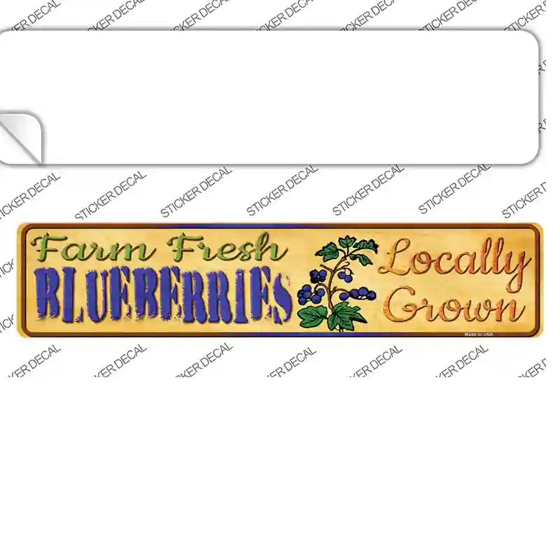 Farm Fresh Blueberries Novelty Narrow Sticker Decal Small