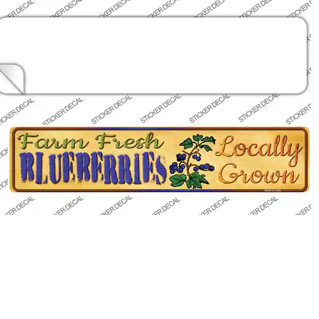 Farm Fresh Blueberries Novelty Narrow Sticker Decal Small