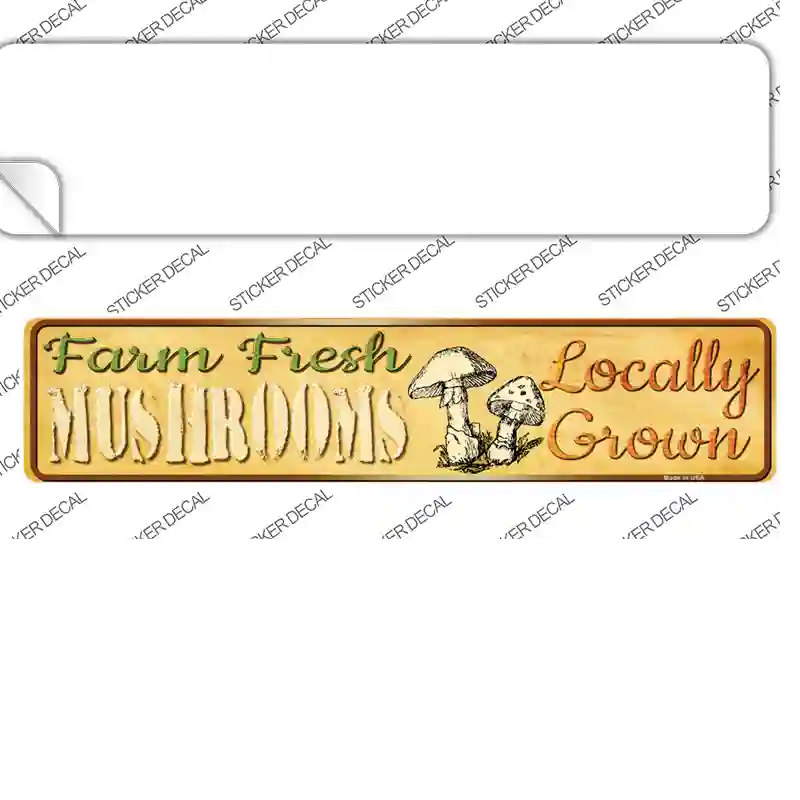 Farm Fresh Mushrooms Novelty Narrow Sticker Decal Small