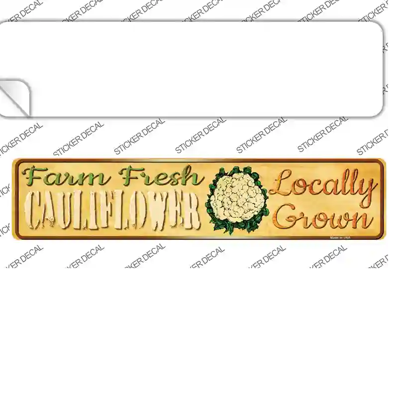 Farm Fresh Cauliflower Novelty Narrow Sticker Decal Small