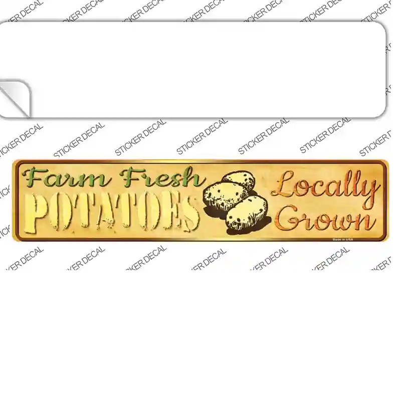 Farm Fresh Potatoes Novelty Narrow Sticker Decal Small