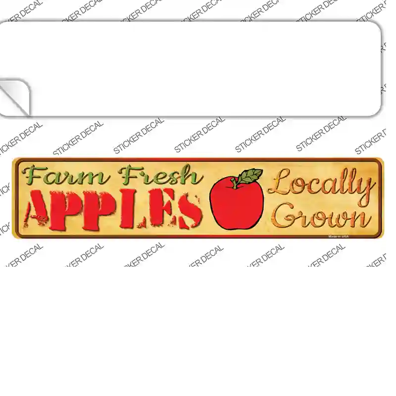 Farm Fresh Apples Novelty Narrow Sticker Decal Small