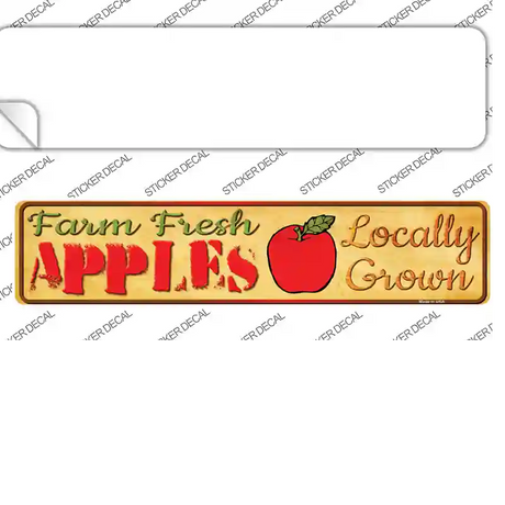 Farm Fresh Apples Novelty Narrow Sticker Decal Small