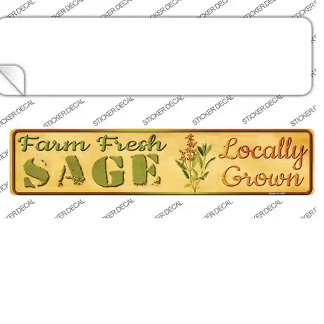 Farm Fresh Sage Novelty Narrow Sticker Decal Small