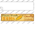 Farm Fresh Yams Novelty Narrow Sticker Decal Small