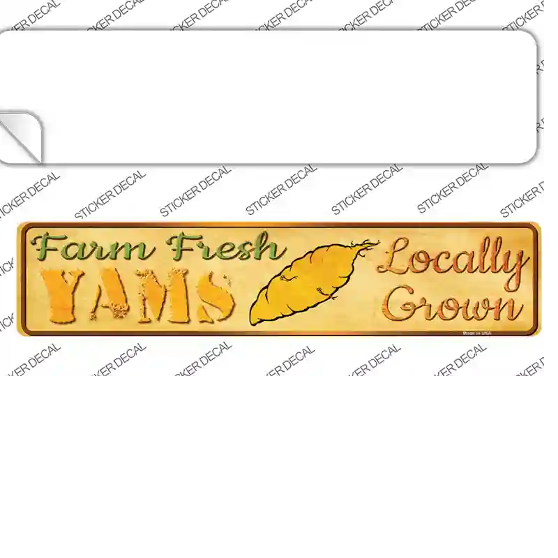 Farm Fresh Yams Novelty Narrow Sticker Decal Small