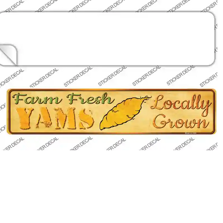 Farm Fresh Yams Novelty Narrow Sticker Decal Small