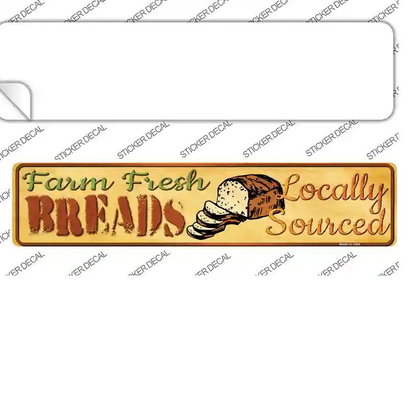 Farm Fresh Breads Novelty Narrow Sticker Decal Small