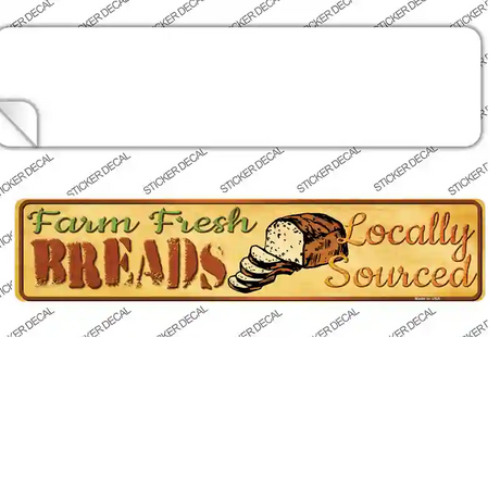 Farm Fresh Breads Novelty Narrow Sticker Decal Small