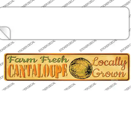 Farm Fresh Cantaloupe Novelty Narrow Sticker Decal Small