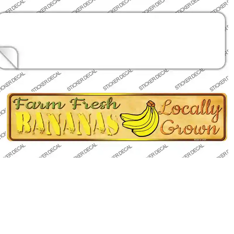 Farm Fresh Bananas Novelty Narrow Sticker Decal Small