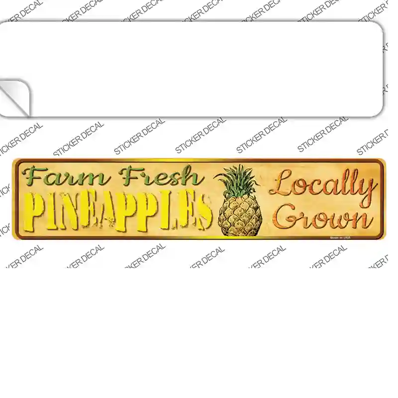 Farm Fresh Pineapples Novelty Narrow Sticker Decal Small