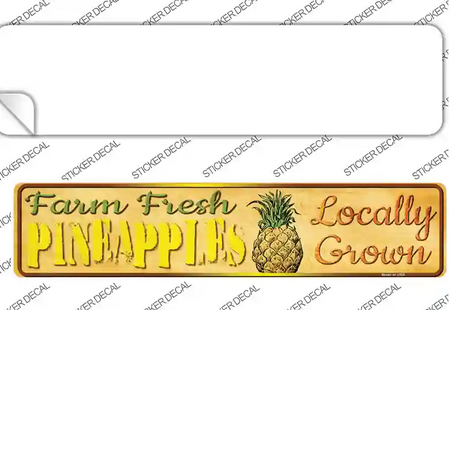 Farm Fresh Pineapples Novelty Narrow Sticker Decal Small