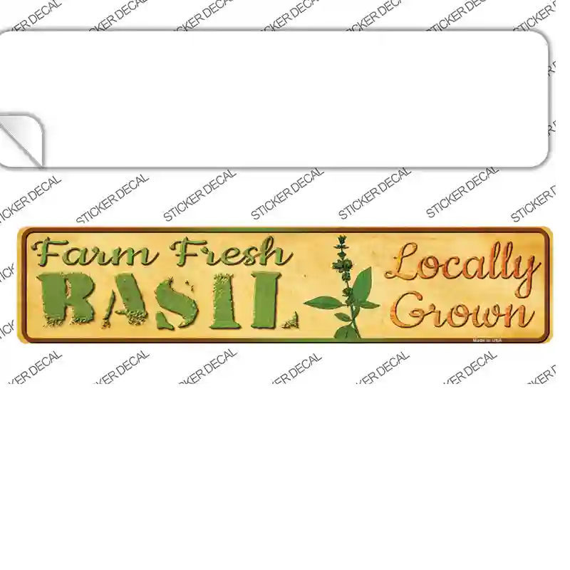 Farm Fresh Basil Novelty Narrow Sticker Decal Small