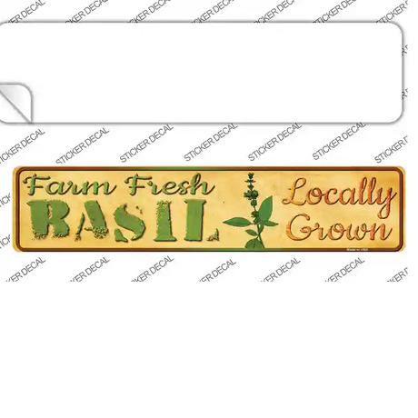 Farm Fresh Basil Novelty Narrow Sticker Decal Small