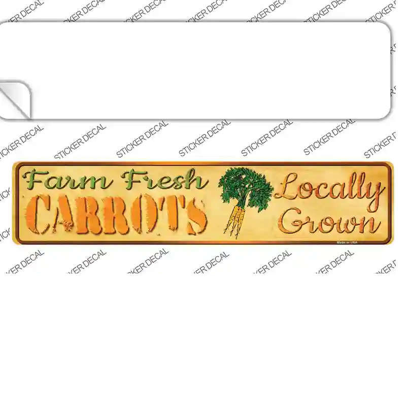 Farm Fresh Carrots Novelty Narrow Sticker Decal Small