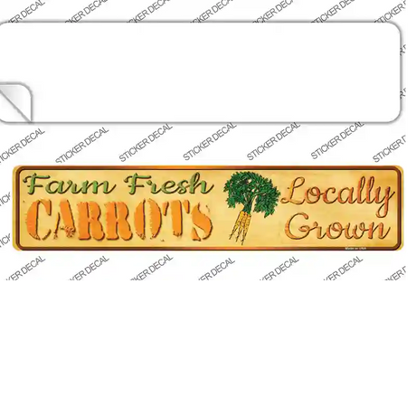 Farm Fresh Carrots Novelty Narrow Sticker Decal Small