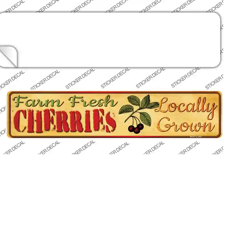 Farm Fresh Cherries Novelty Narrow Sticker Decal Small