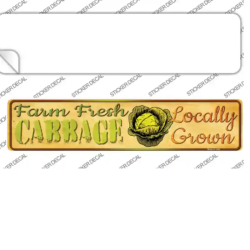 Farm Fresh Cabbage Novelty Narrow Sticker Decal Small