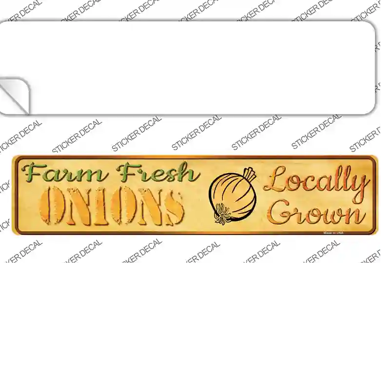 Farm Fresh Onions Novelty Narrow Sticker Decal Small