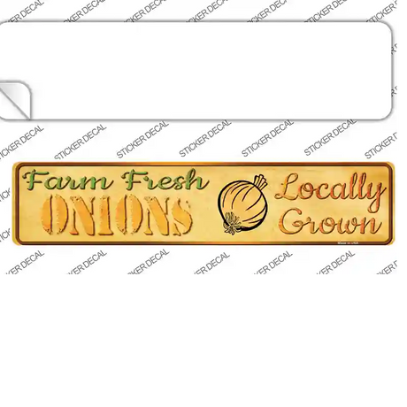 Farm Fresh Onions Novelty Narrow Sticker Decal Small